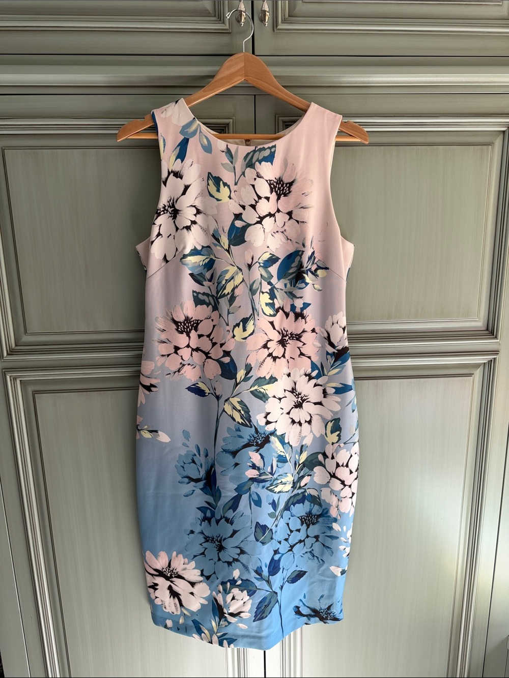 Vince Camuto Pastel Pink and Blue Floral Midi Dress like New Worn one time